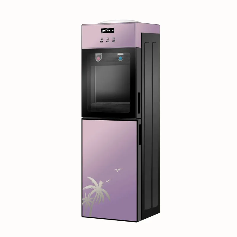 New fashion gold color glass door hot cold water top loading drink dispensers steel