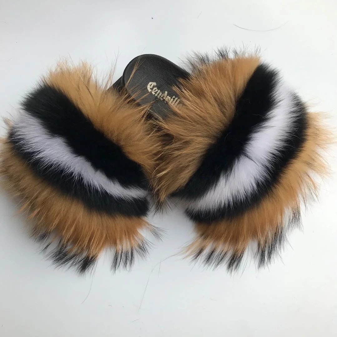 Fashionable high quality fur home slippers fur white  fur slippers