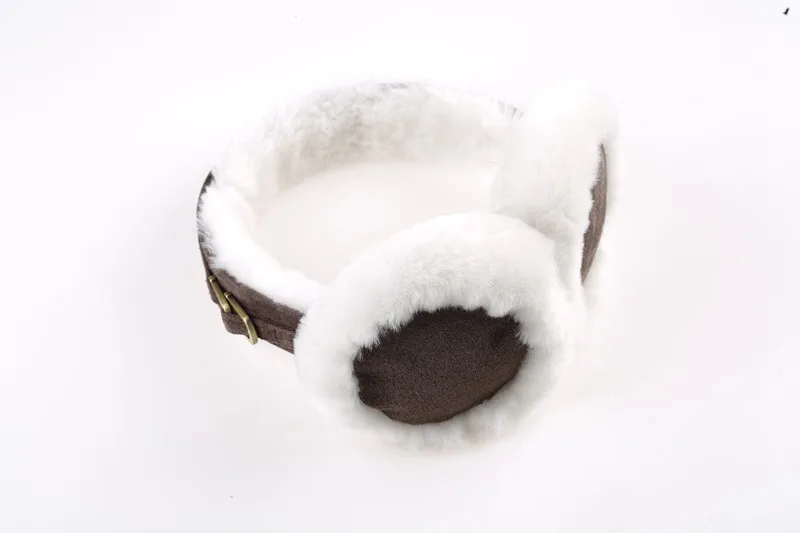 2023 Custom Classic Sheepskin Soft Plush Ear Warmer Unisex Winter Warm Earmuffs Outdoor Earmuffs