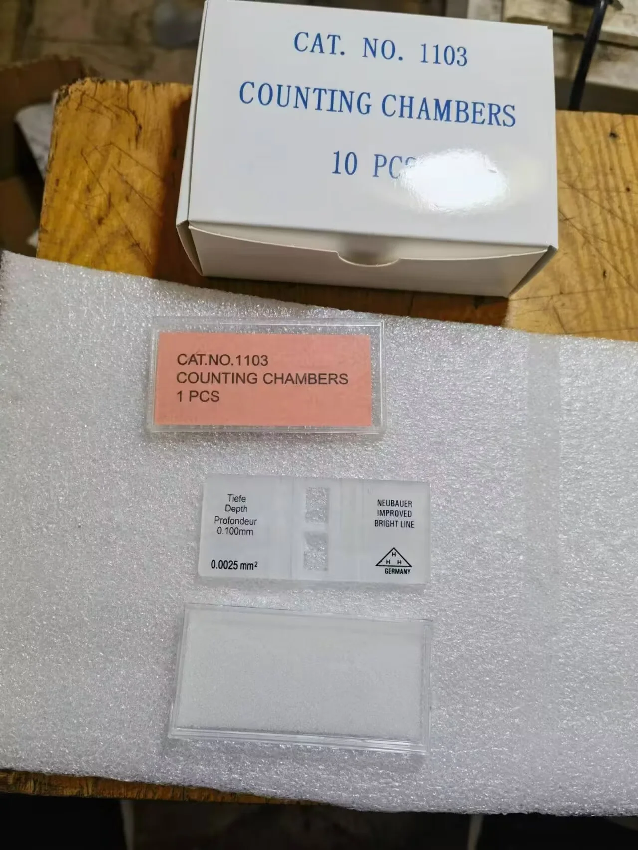 Hemocytometer improved neubauer blood cell counting chamber for lab use