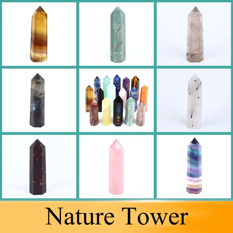 Factory customized natural high quality amethyst tower point  citrine  point healing gemstones for home decor