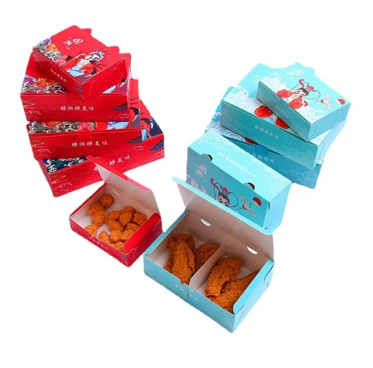 Take-out food packaging boxes wholesale custom your own design chicken box snack small box