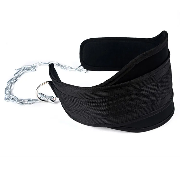 Fitness Dip Belt with Chain for Weightlifting Powerlifting Workouts Strength Training Waist Support