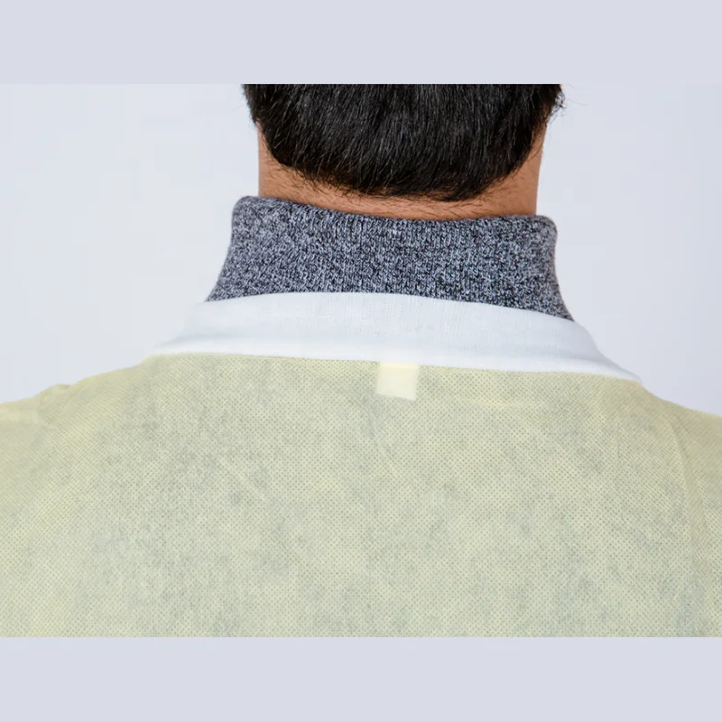 Disposable lab jacket with knitted cuffs and collar PP visitor lab coat hospital shirts