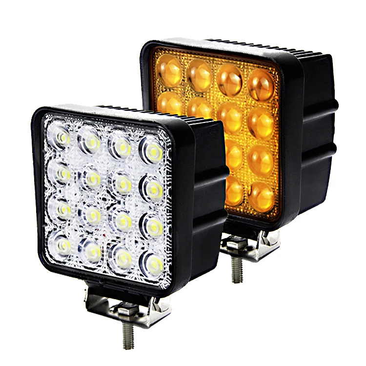 2023 wholesale 4inch LED fog light 6000K 48w square Car led work light for driving trucks Boats, tractors, Off-road light