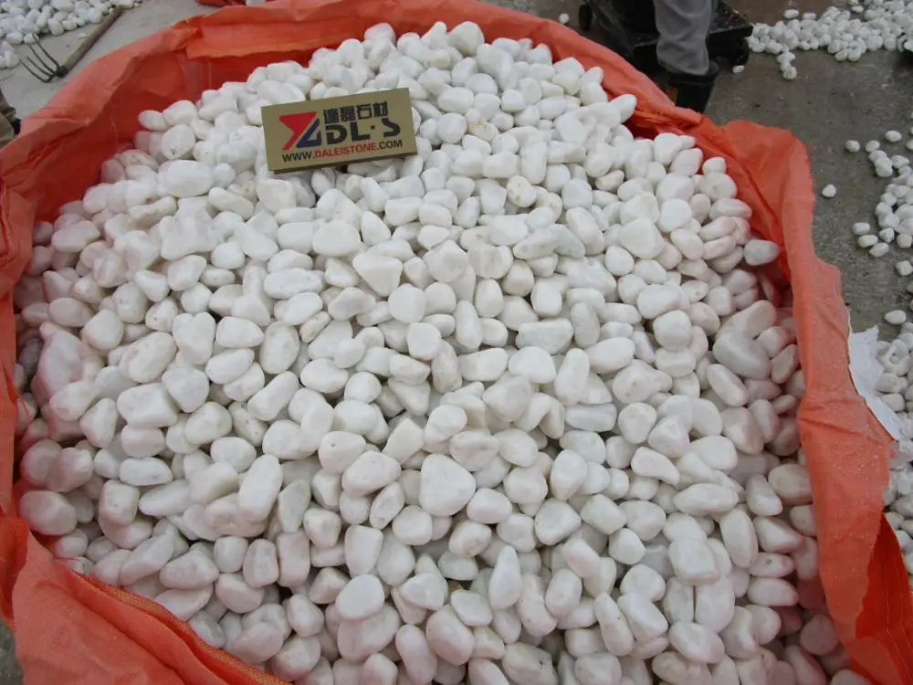 China Cheap Snow White Garden Pebbles For Sale Landscape Stone Pebbles