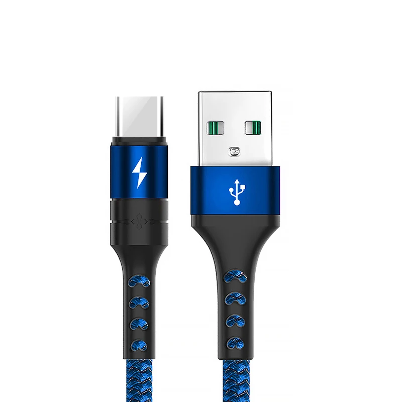 Кабель с разъемом USB типа C смартфон кабель 5A Quick Charge USB-C, ВЫСОКАЯ ЧЁТКОСТЬ, быстро заряжающийся мобильный телефон, кабель для передачи данных USB кабель с нейлоновой оплеткой для HUAWEI SAMSUNG XIAOMI