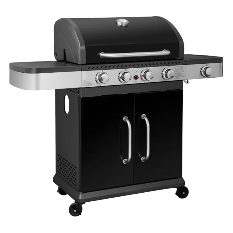 High Quality 6 Burners Cast Iron Grill Barbecue Electronic Pulse Ignition, Folding Charcoal Bbq Grill