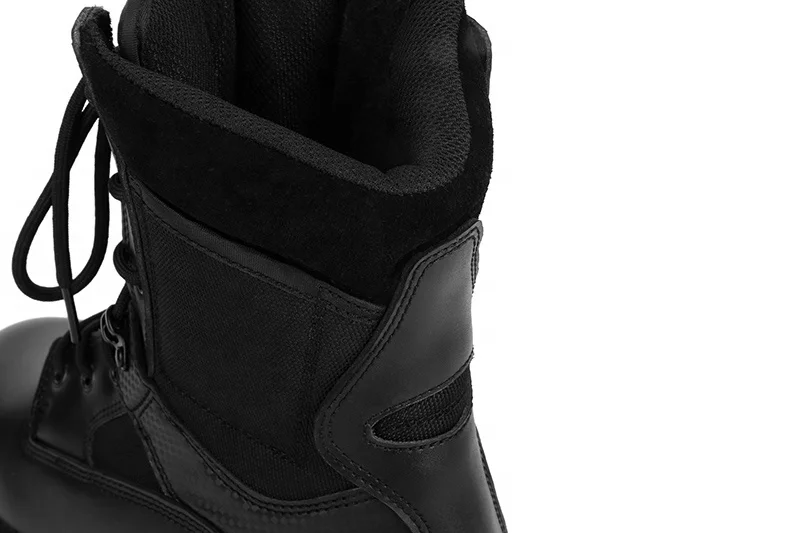 Черные кожаные военные тактические ботинки до щиколотки, армейские ботинки для мужчин