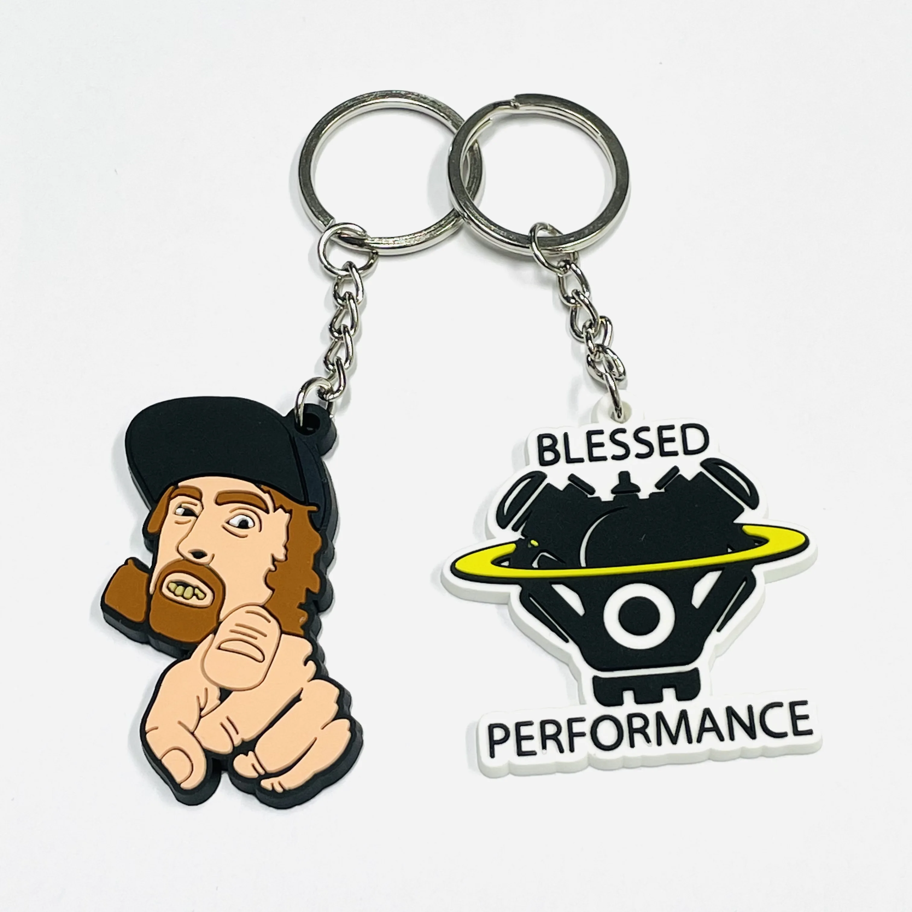 Wholesale personalized promotional logo 2D 3D soft rubber pvc key ring custom logo letter keychain for gift