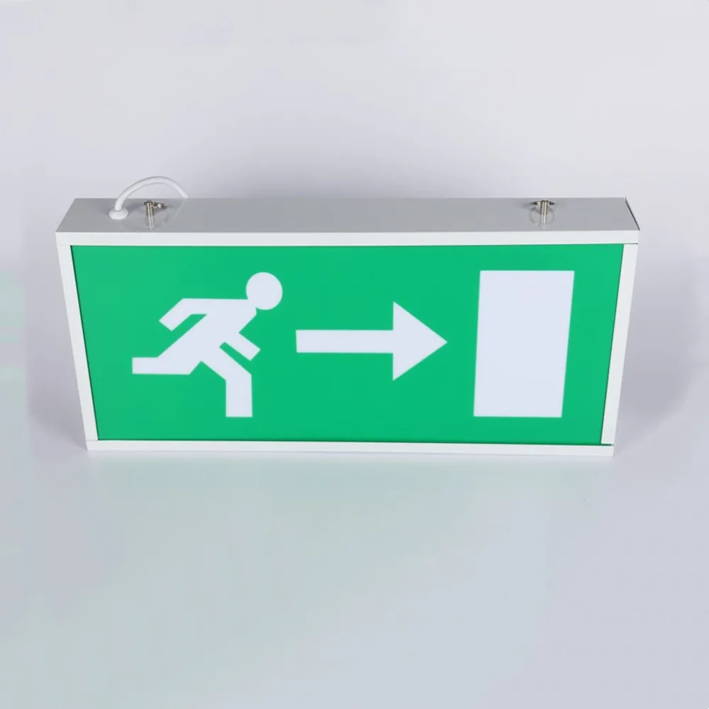 Wall mounted hanging Single face acrylic green led emergency battery backup exit light box