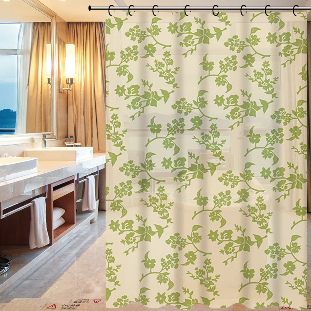 Butterfly Sunflower Baathroom Set Anti-Microbial Mildew Resistant Waterproof Liner Clear PEVA 3d Shower Curtains