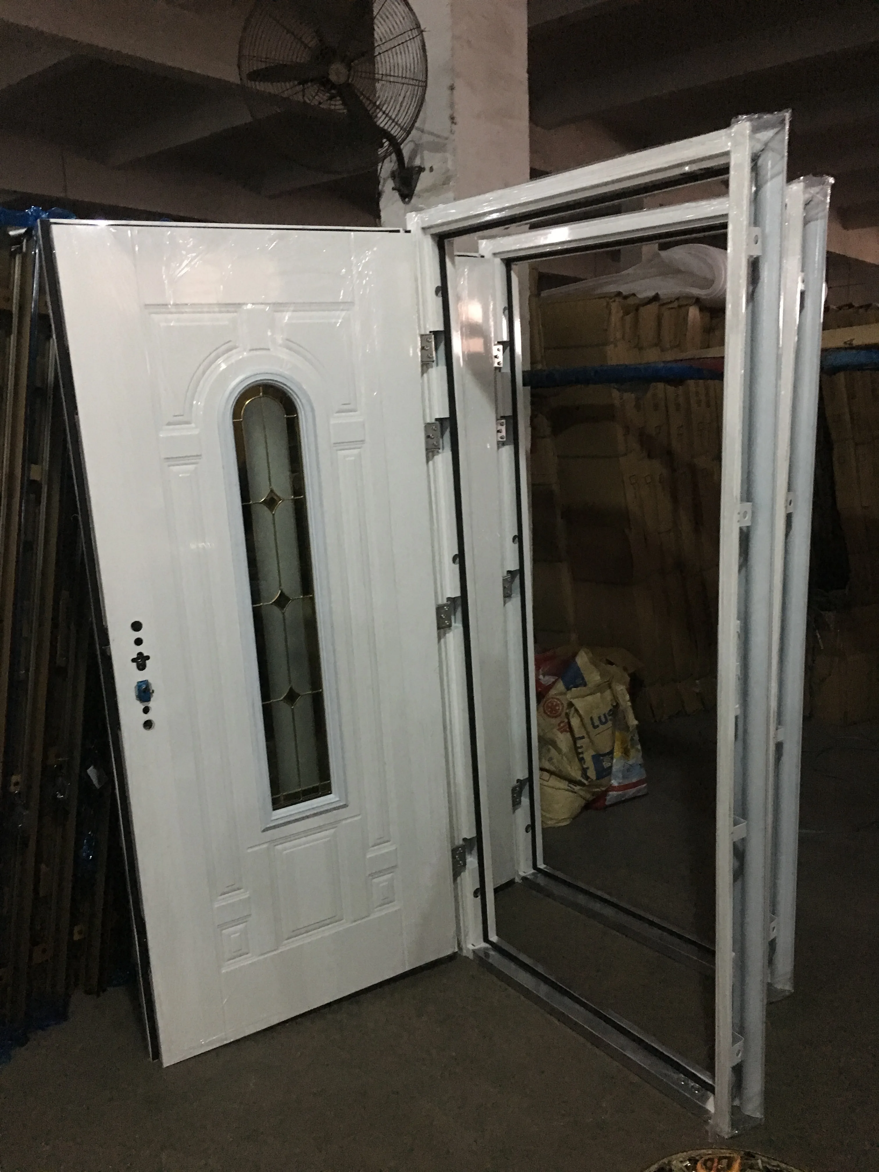 2022 Latest design Security Entrance American Front Door Glass Main Gate White door