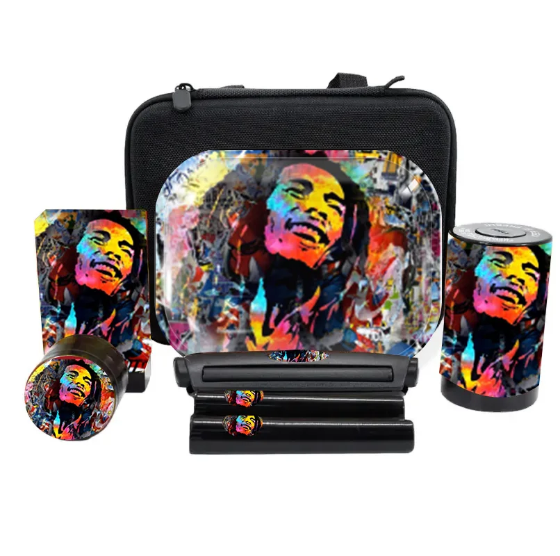 2024 Wholesale  Smoking accessories  Smoking Set kit Small pipe Metal Rolling Tray Custom Herb Grinder Glass Ashtray