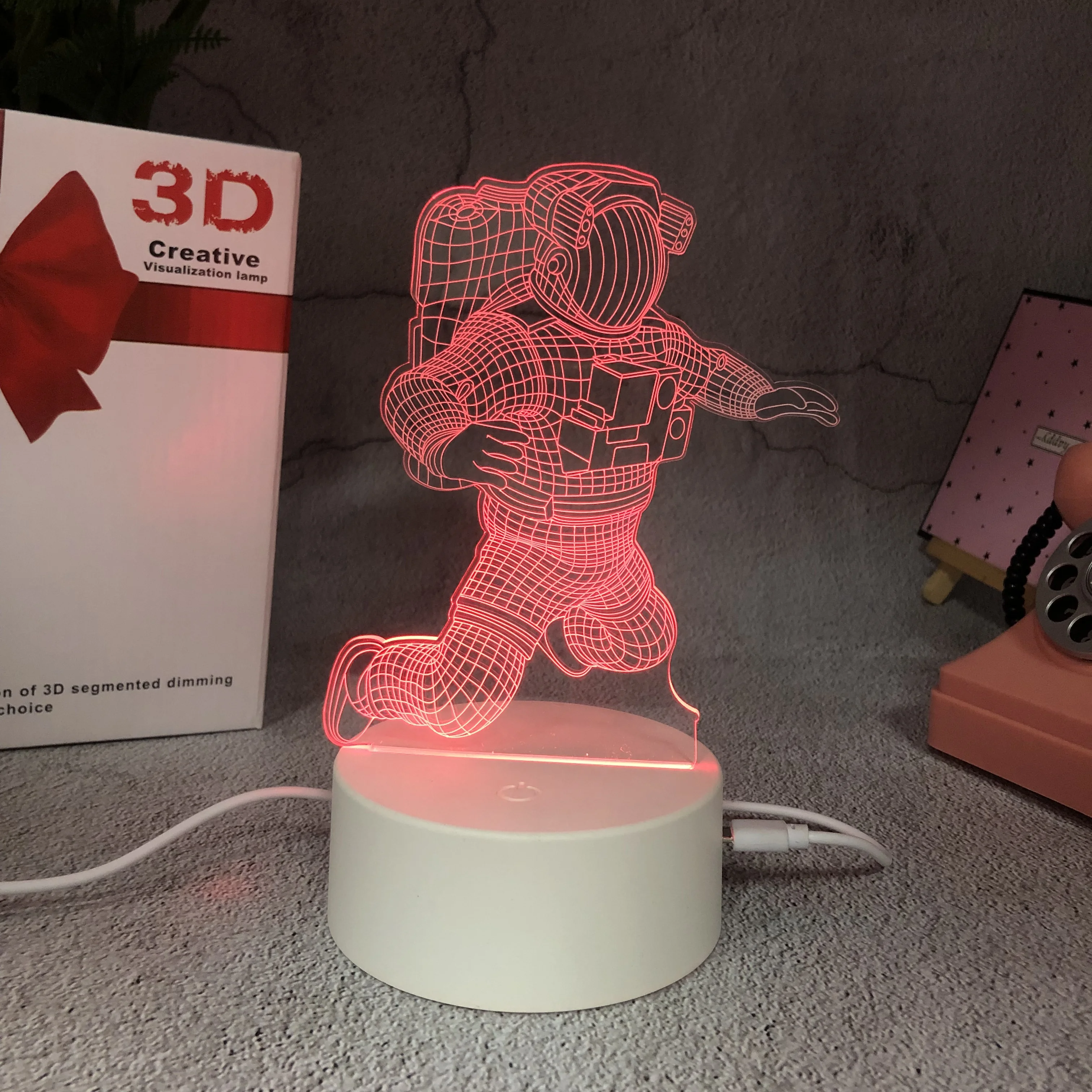 Table lamp bedside lamp usb bedroom creative personality decoration ornaments 3D moon astronaut astronaut night light
