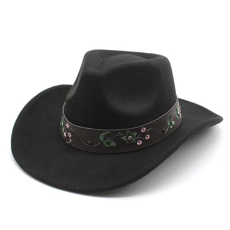 Western Regions Men Woolen Bowler Gentleman Female Dance Performance Tibetan Style Billycock Minority Knight Cowboy Hats