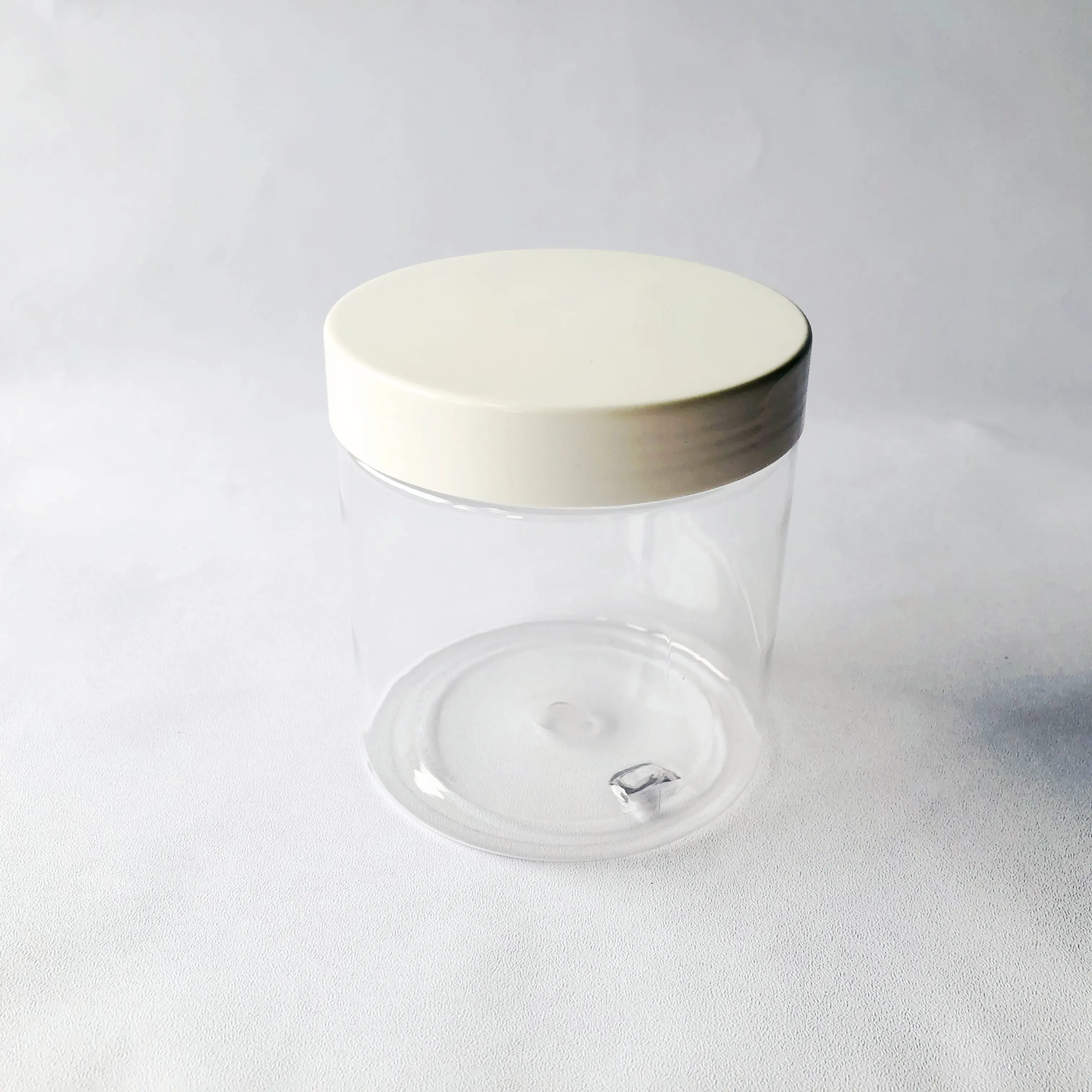 Hot Selling high quality 400g transparent Cosmetic Cream Jar 14oz body milk luxury PET plastic jars with lids