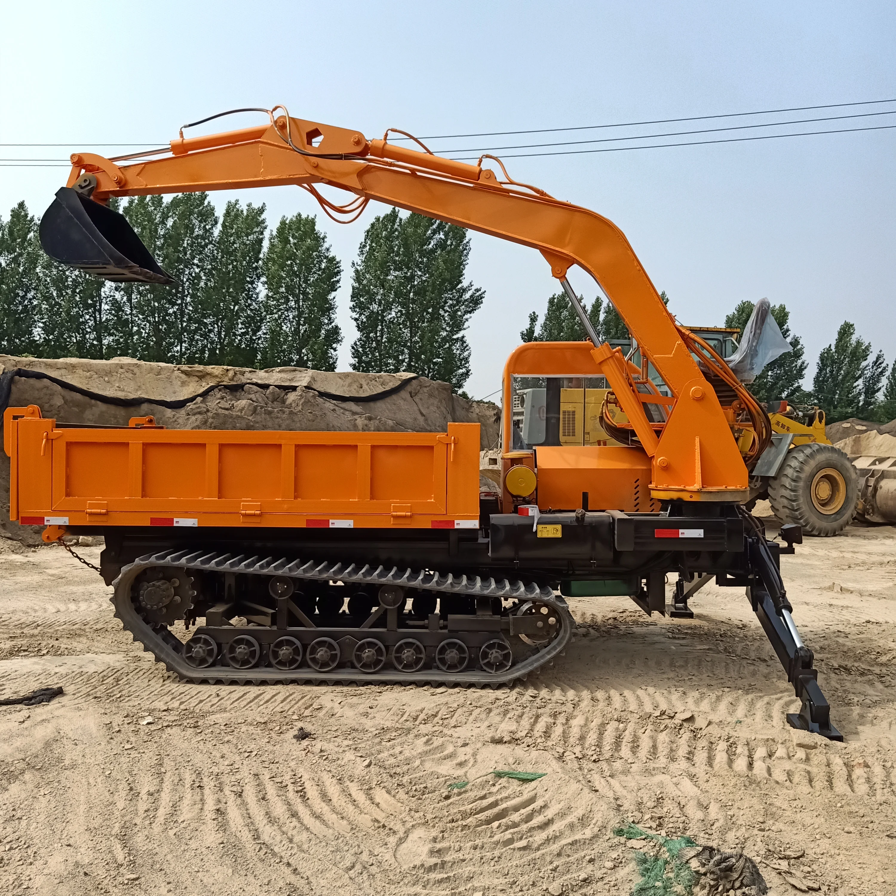 Four unlike digging with the car Small car dig Truck digging for agricultural use