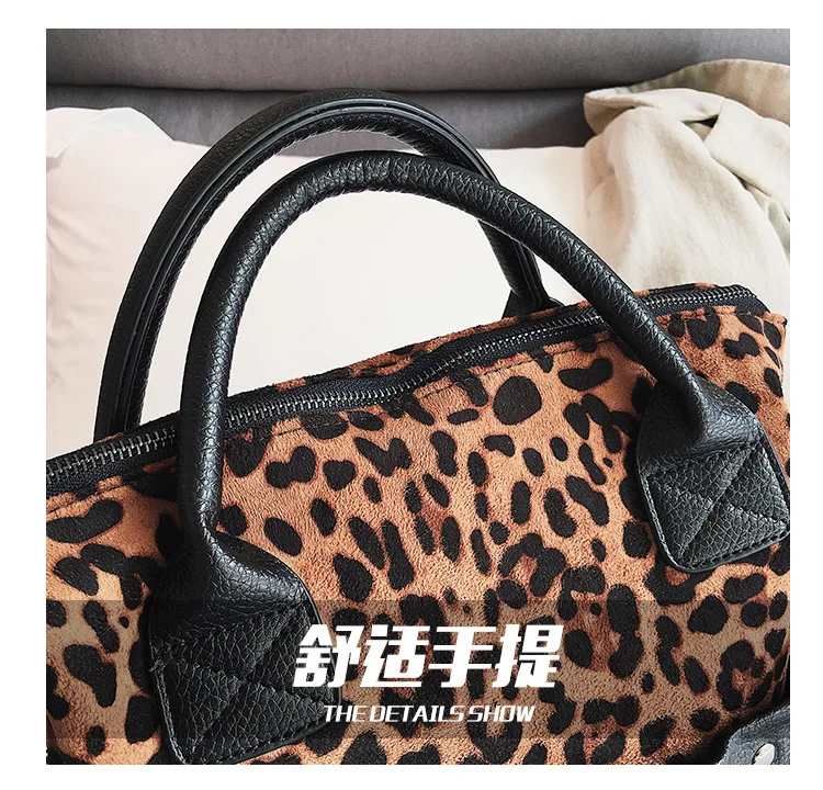 Leopard Print Leather Lady Tote Bag, Custom Logo Acceptable Women Shoulder Bag with Adjustable Strap OEM ODM Design Handbag