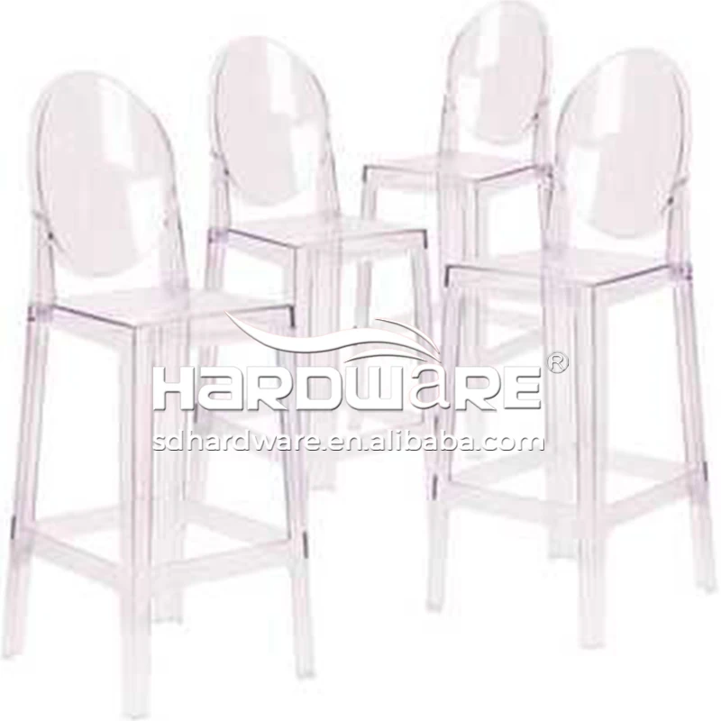 Ghost Change Back Acrylic Transparent Bar Stools