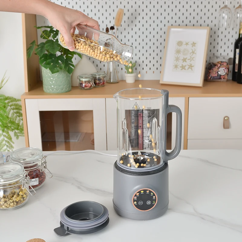 Soy Milk Maker Blender Almond Nut Milk Maker Heat Cook Mixing Glass Maker Processing Wall Breaker Household Soymilk Machine