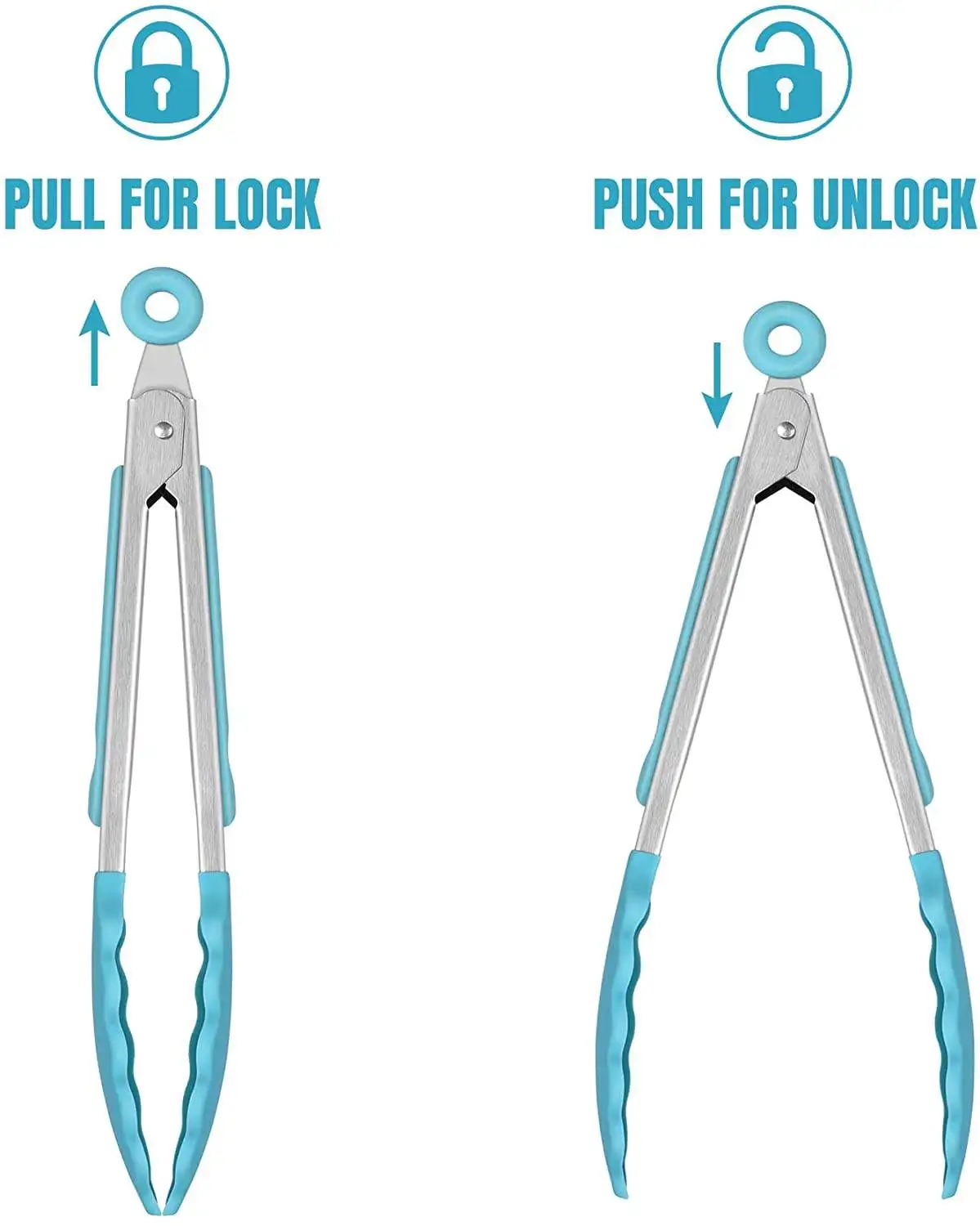 Eco-Friendly Silicone BPA Free Kitchen Tongs Non-Stick Stainless Steel Grilling Cooking Tongs for Kitchen