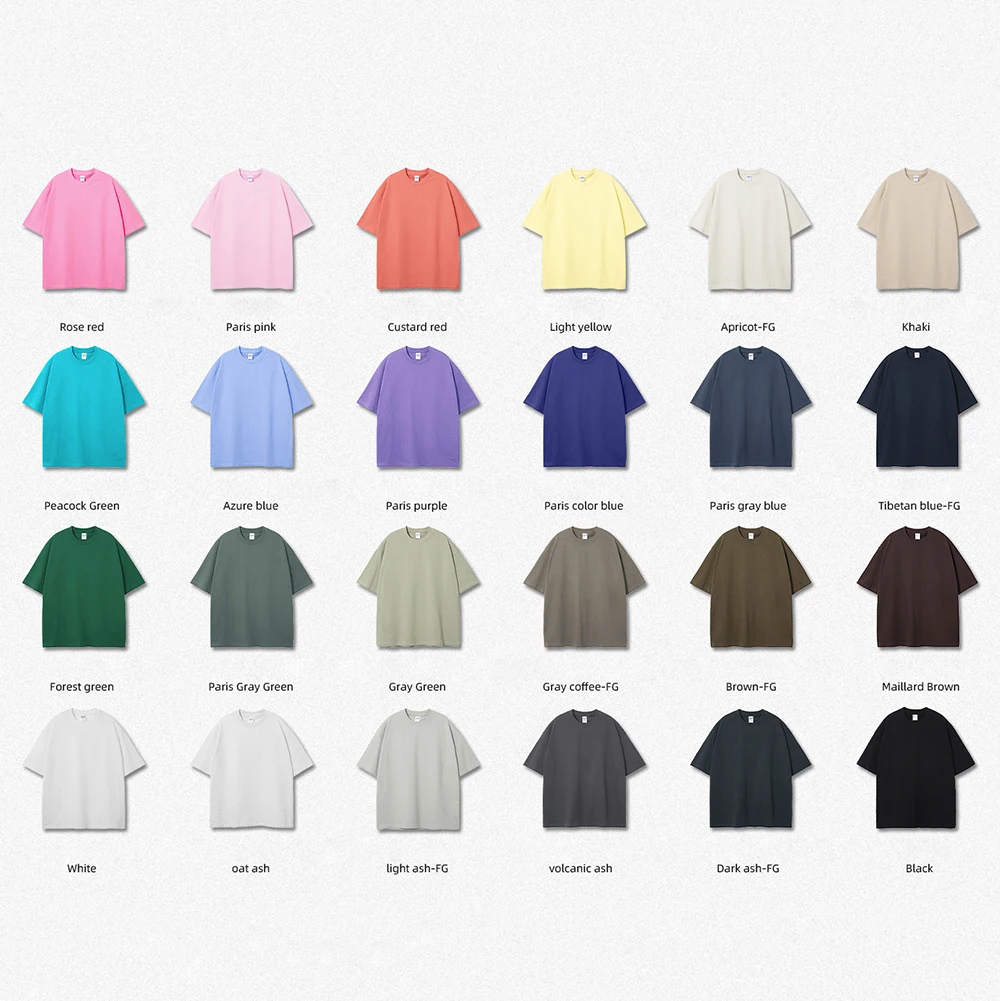 Yingling custom high quality blank 275g oversize tshirt custom multiple colour thick cotton men t shirt