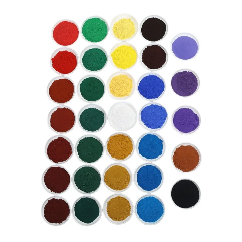 Pigment for iron oxide red/yellow/black/green cement coatings