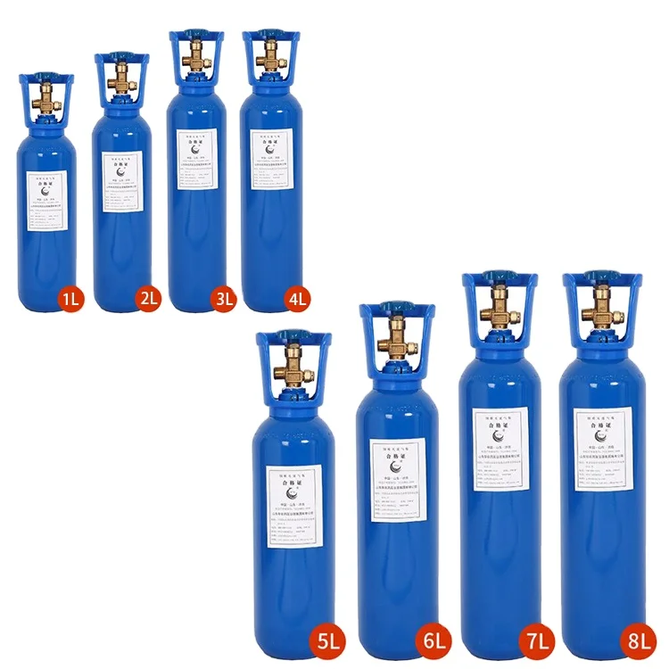 Custom size oxygen gas cylinder bottle 1L 6.7L 7L 8L 10L 15L 20L 40L 50L medical oxygen tank