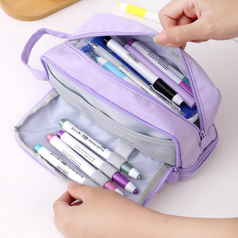 Pencil Case Large Capacity Pencil Pouch Handheld Pen Bag Cosmetic Portable Gift for Office School Teen Girl Boy Men Women Adult