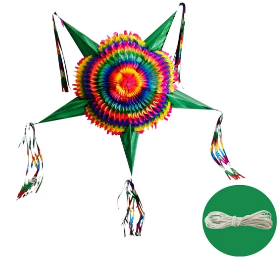 wholesale Party Mexican Star Pinata Festive Rainbow Pinatas Party Decorations foldable 32 Inch Large  Birthday Pinata for Kids B
