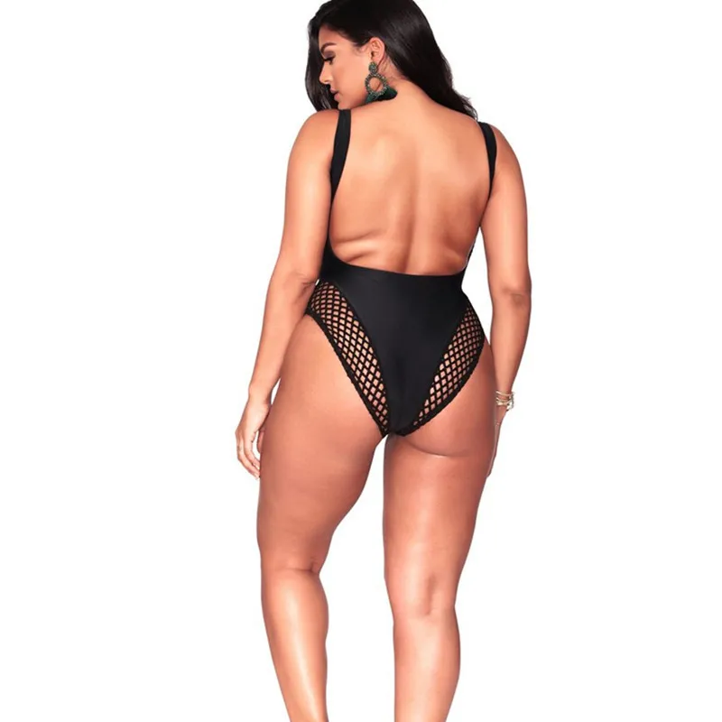 
Big large size backless high cut womens swim suit swimming suit women swimwear 