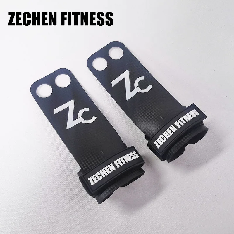 2 hole Carbon palm protect fitness gym guard weight lifting grip