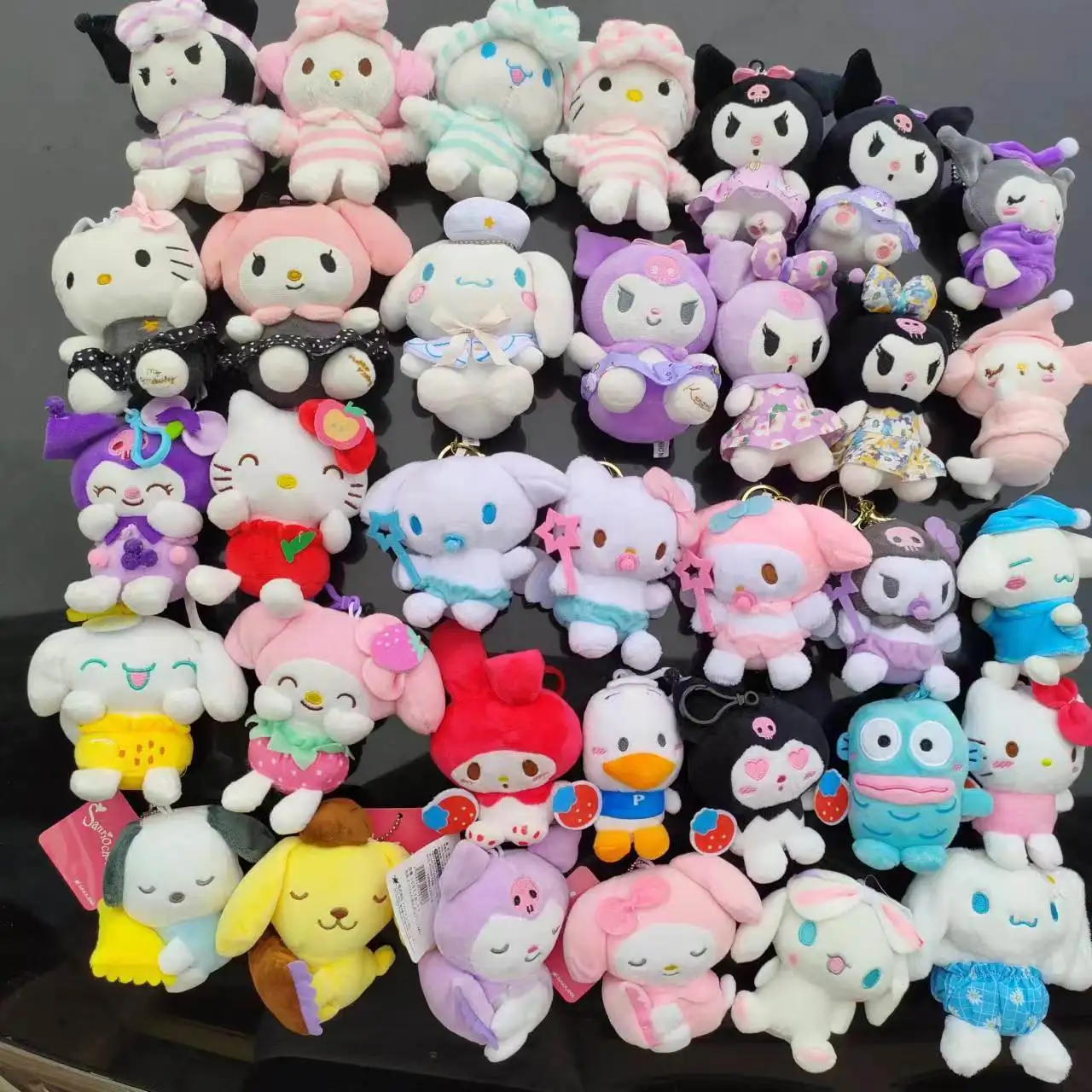 Factory Price 4-8 inches Anime Cartoon Cute Sanrioed Kuromi Melody Stuffed Plush Pendant Soft Plush Claw Machine Dolls