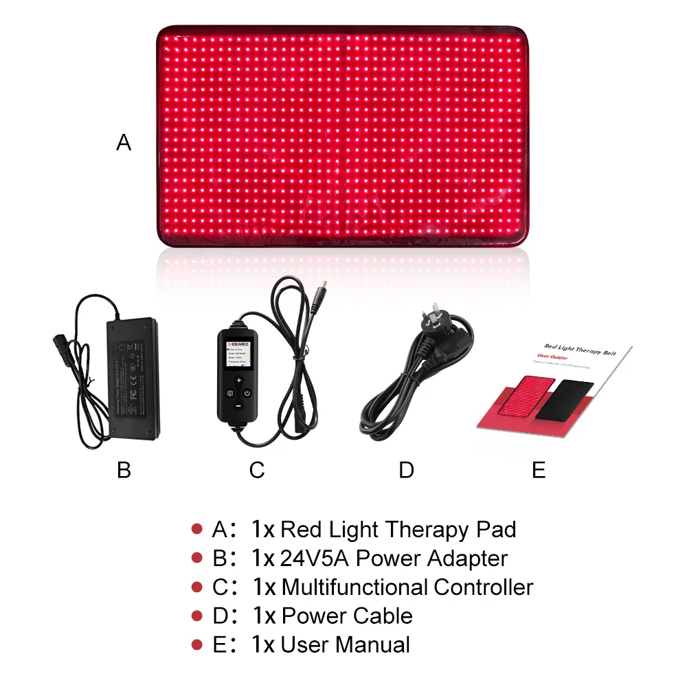 Red therapy belt TLB600 660nm 850nm 77W infrared therapy belt 0/10Hz Flicke Pain Relieve for home use