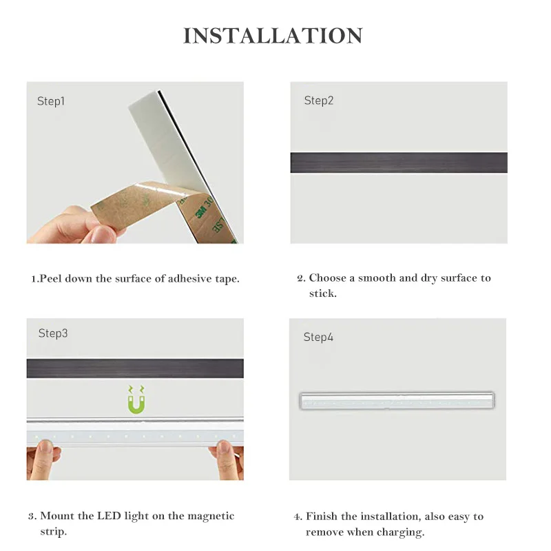 20LEDS Under Cabinet Light PIR Motion Sensor Lamp USB led sensor light for Wardrobe Cupboard Closet Kitchen night light
