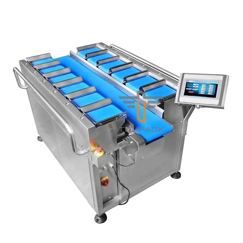 Good Market Packaging Line For Table Grape Fruit Seafood 12 Belt Combination Weigher