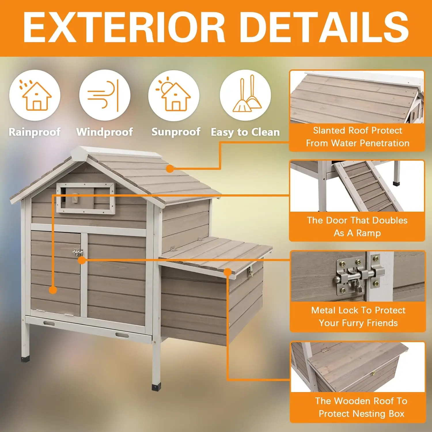 2024 Hot Sale outdoor large wood pet house cages chicken coop houses for laying hens