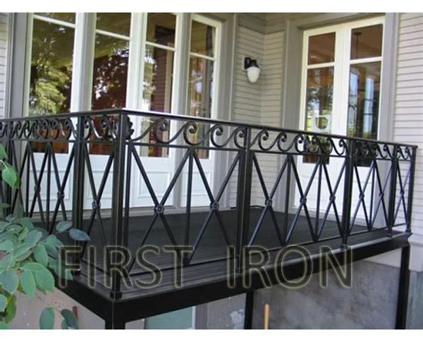 China professional custom supplier wrought iron black balcony railings for exterior