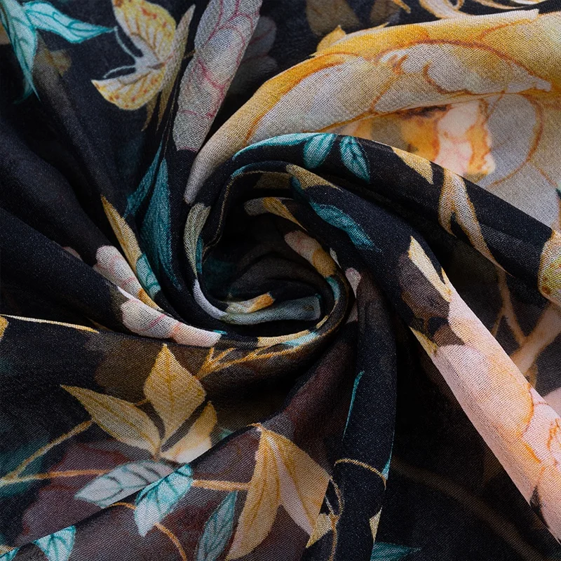 printed silk georgette fabric wholesale digital print silk fabric 8mm mulberry silk georgette print cloth for lady dress garment