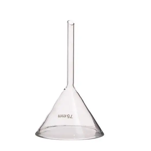 Cheap price lab glassware conical glass funnel borosilicate glass funnel 75mm