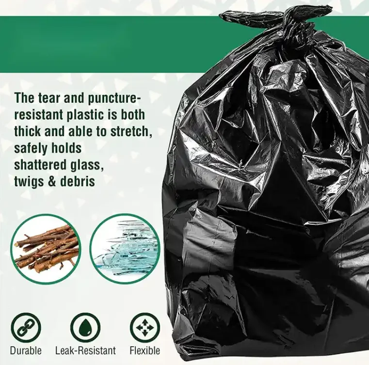 Heavy Duty Ldpe Big Recycle Eco Friendly Trash Garbage Bags Wholesale Kitchen Garbage Bags