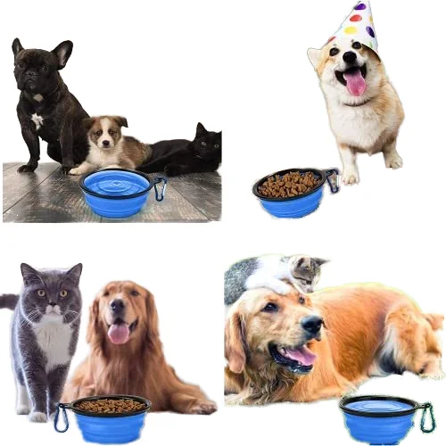 Pet dog with water cup food bucket outdoor dog water bowl portable dog bowl