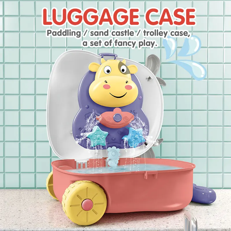 New style 3 in 1 summer beach outdoor toy carry luggage trolley with sand mould