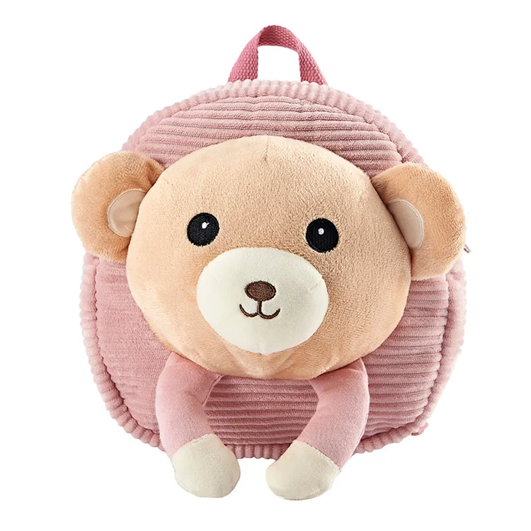 Comfortable Wear Resistant Custom Cute Cartoon Animal Backpack School Bag Plush Bag For Kindergarten