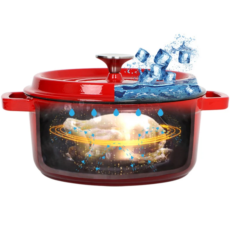 High Quality Custom Logo Dutch Oven Non-Stick Cookware Casserole Cast Iron Enamel Soup Pots