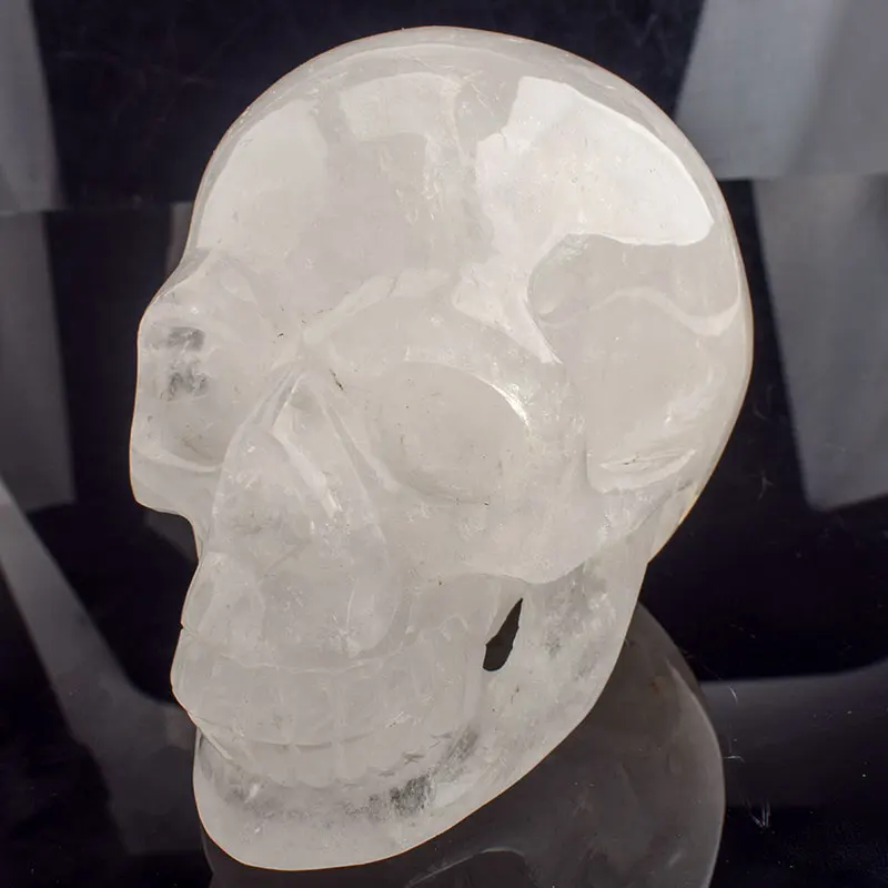 
Life Size 100% Natural Hand Carved Clear Crystal Skull 