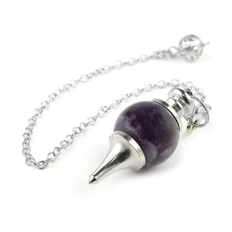 Shuttle Pendulum for Dowsing Radiesthesia Divination Natural Gem Stone Crystal Quartz Pendant