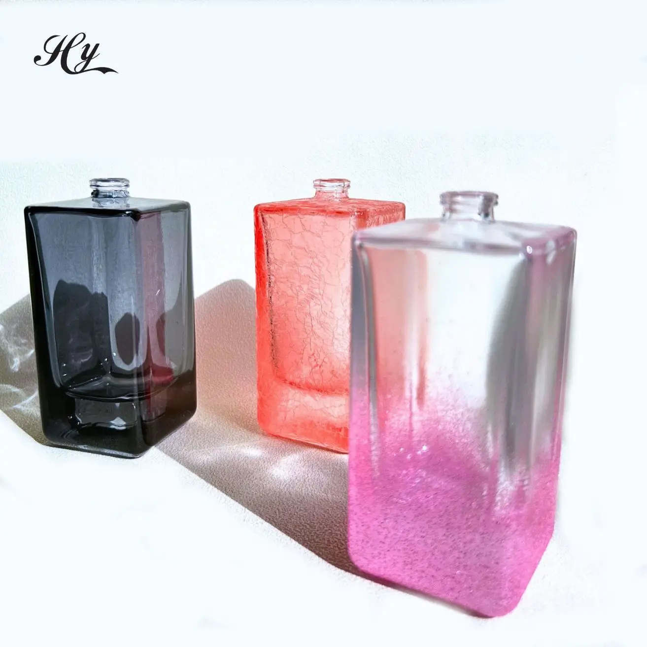 2024 Newest popular perfume bottle rectangular electroplate polish vintage glass bottle perfume unique perfume bottle