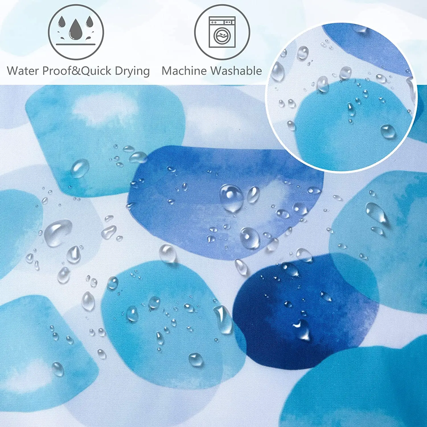 Misty Forest Shower rod Curtains Natural Woodland Modern National Bathroom Curtain Waterproof Bathing Cover with Hoops